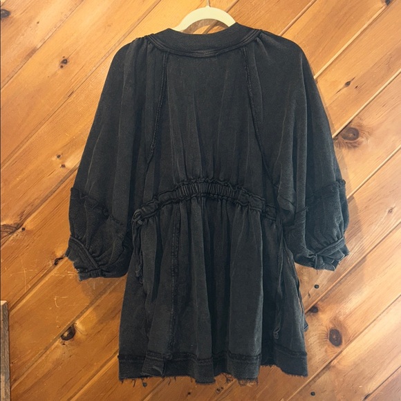 Free People Feeling Cute gray acid washed oversized tunic Sweatshirt/mini dress - Picture 6 of 6